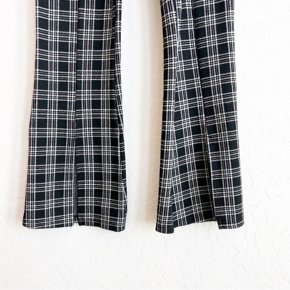 UO Urban Renewal Women's Remnants Plaid Front-Slit Flare Pants Pull-On Small - Picture 4 of 7